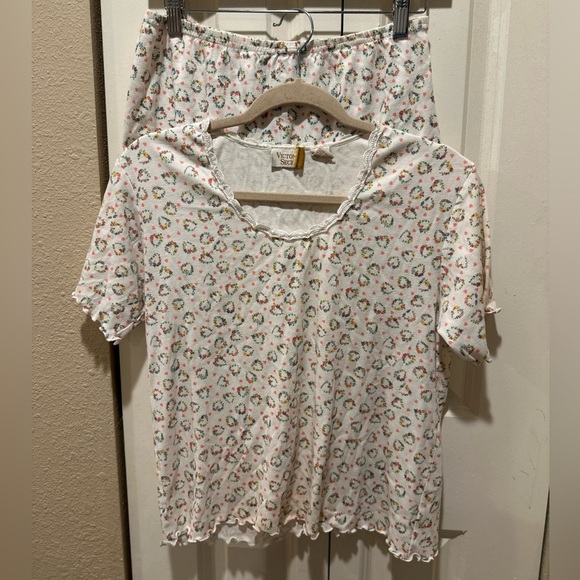 Vintage Y2K Victoria’s Secret Gold Label Pajama Set Floral Cottagecore Prairie,S - Picture 1 of 11